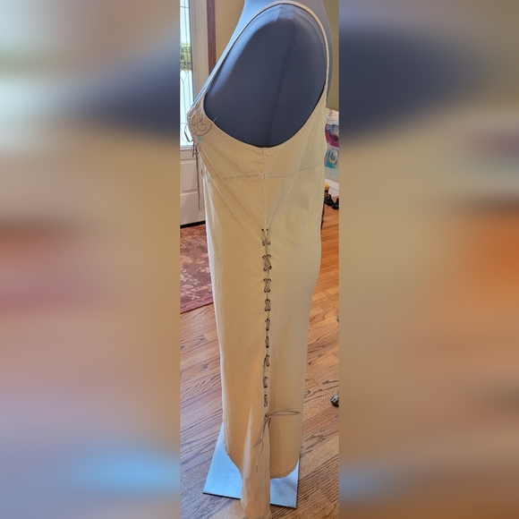 $172 NWT BRAZIL ROXX SUNDRESS TAN WITH TURQUOISE EMBROIDERY SPAGHETTI STRAPS M - Picture 4 of 10